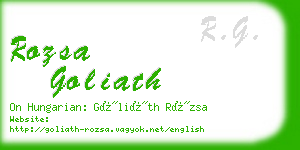 rozsa goliath business card